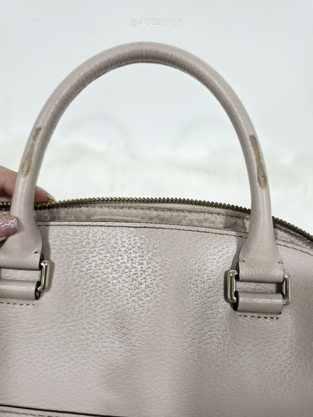 Kate Spade Nude Beige Blush Leather Satchel Crossbody Bag - Picture 15 of 17